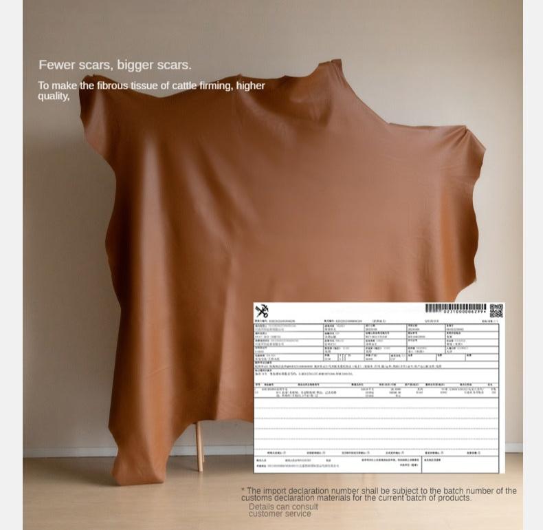 Leather Italian Minimalist Top Layer Cowhide Sofa.