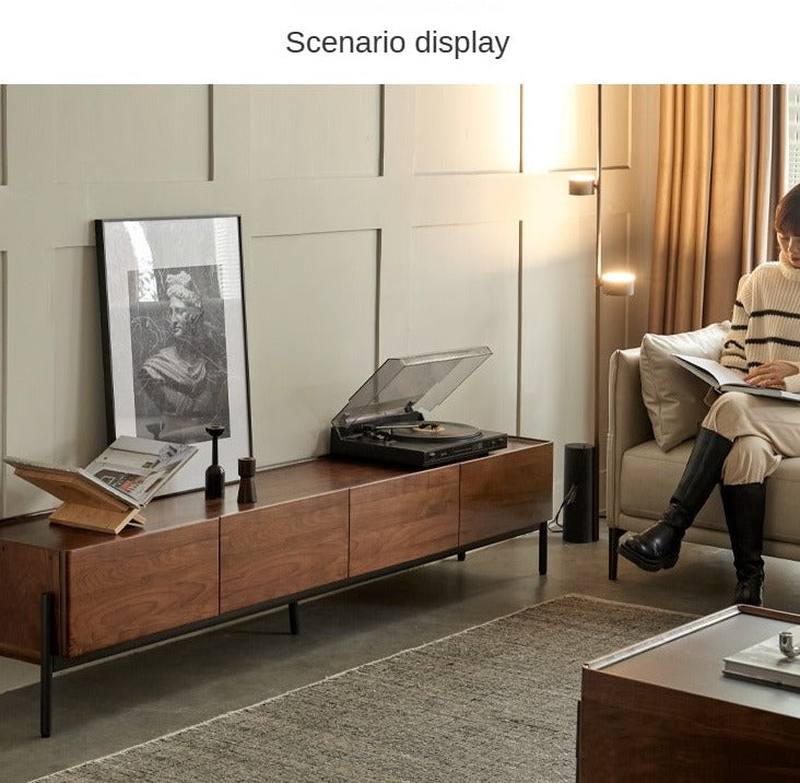 Black Walnut Solid Wood TV Stand.