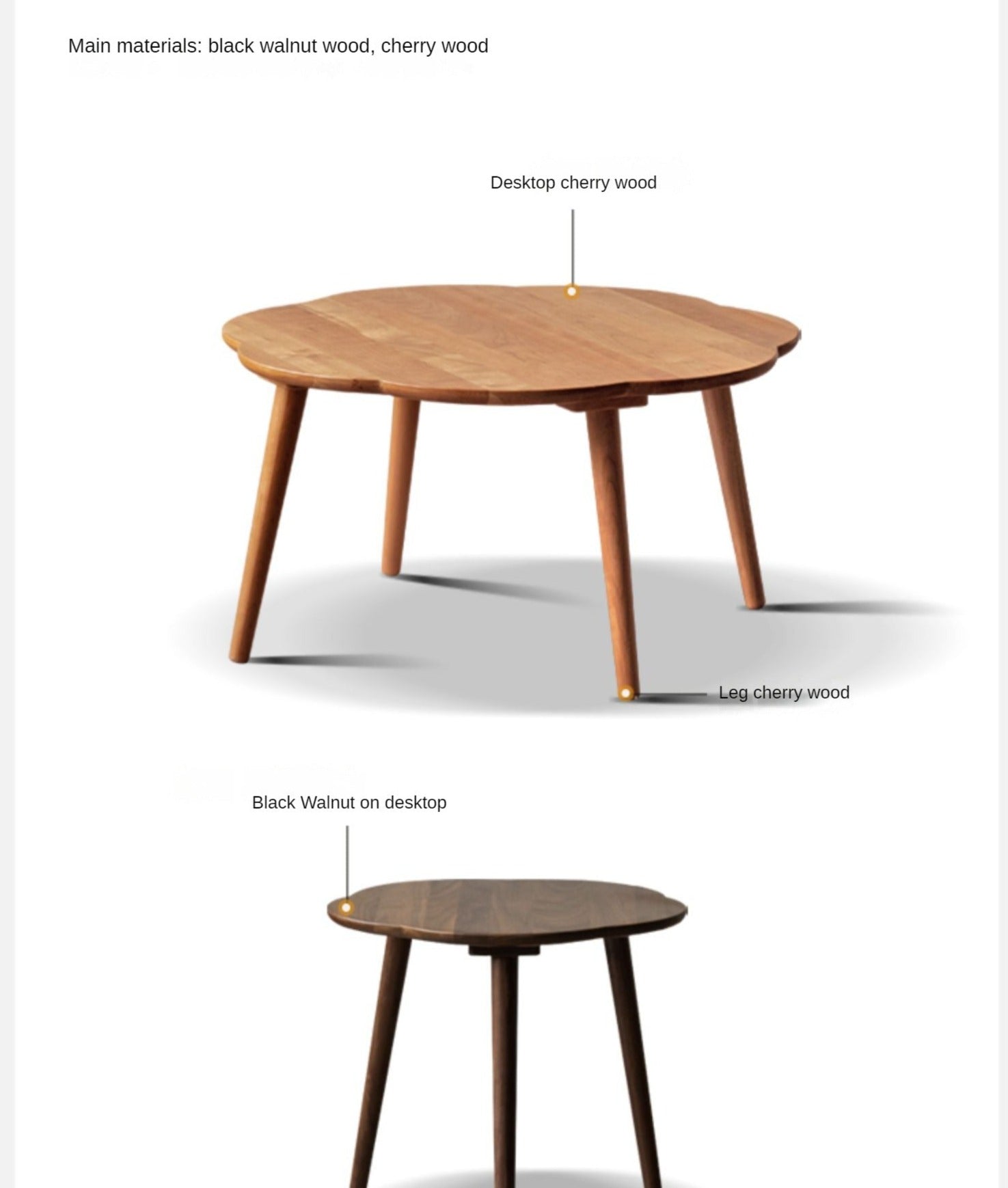 Black Walnut, Cherry Solid Wood Coffee Table