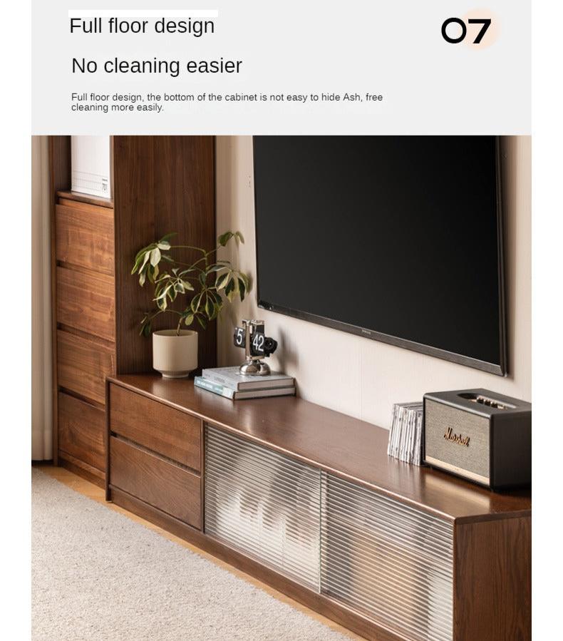 Oak, Solid Rubberwood TV Wall Cabinet.