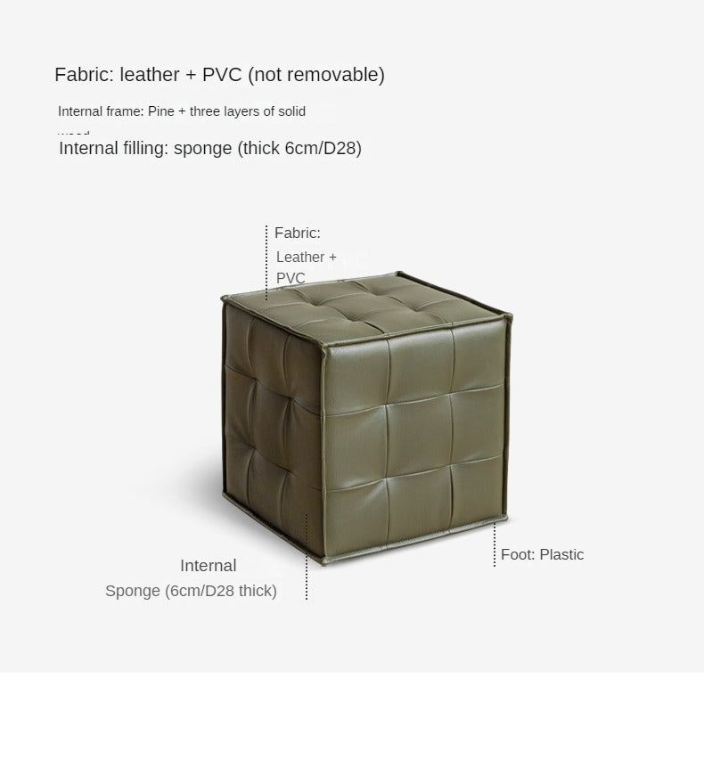 Genuine Leather Modern Makeup Stool footstool