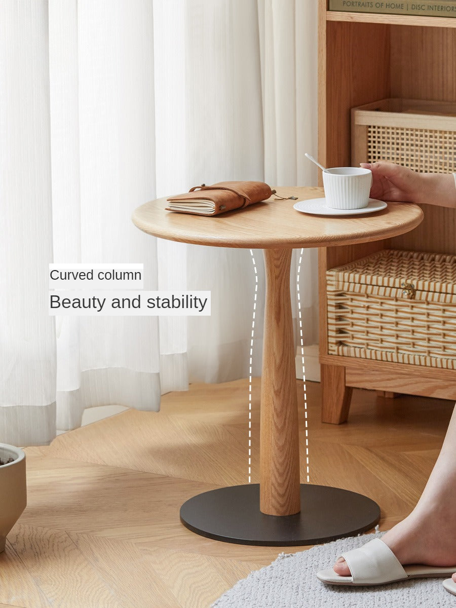 Oak, Black Walnut, Cherry, Beech Solid Wood Round Side Table Modern