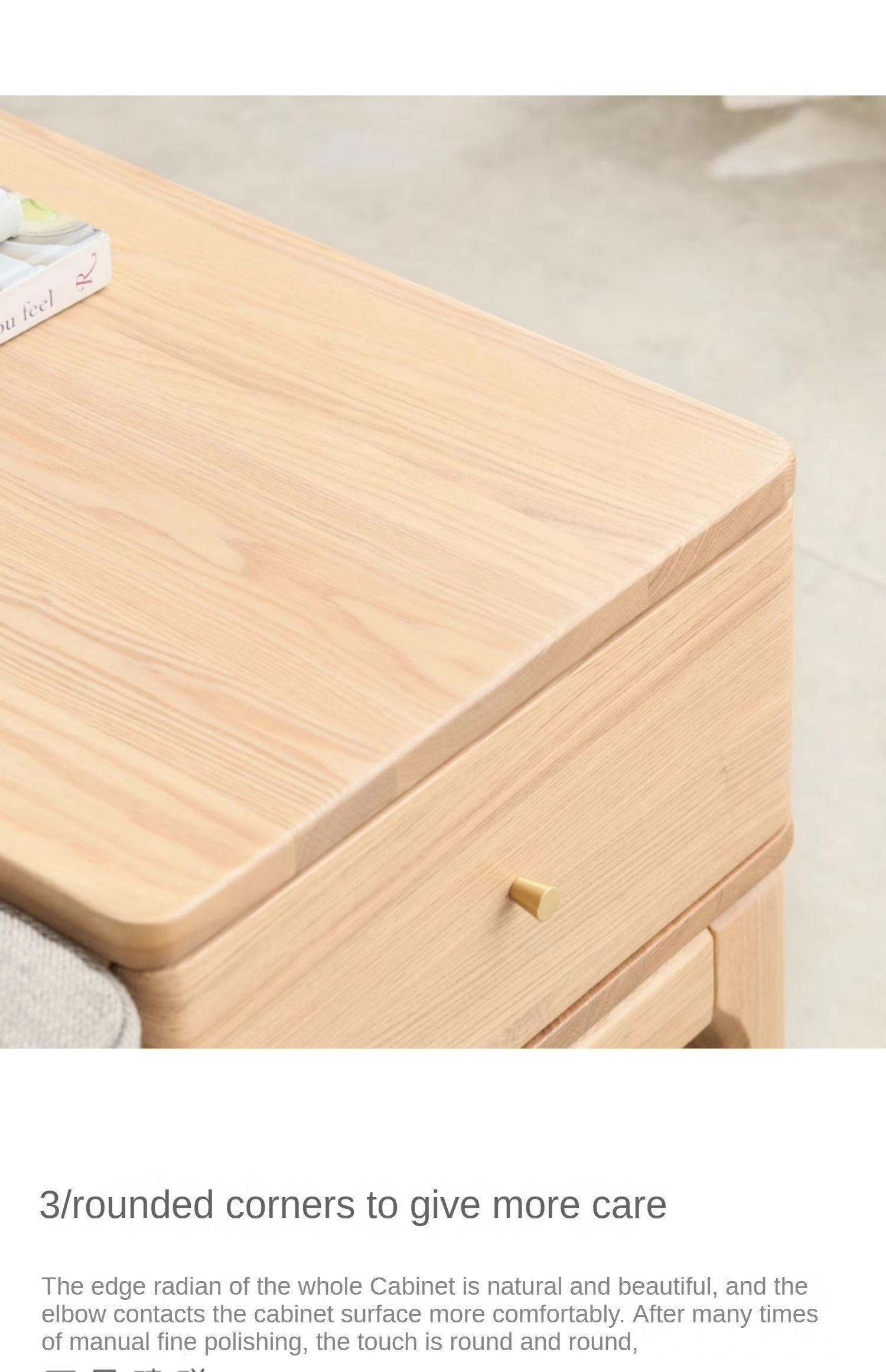 Ash Solid Wood Side Modern Corner Storage Side Table