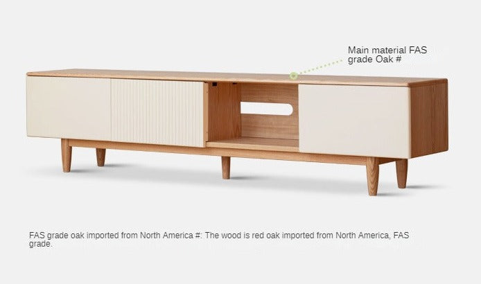 Oak Solid Wood Modern Storage TV Cabinet.