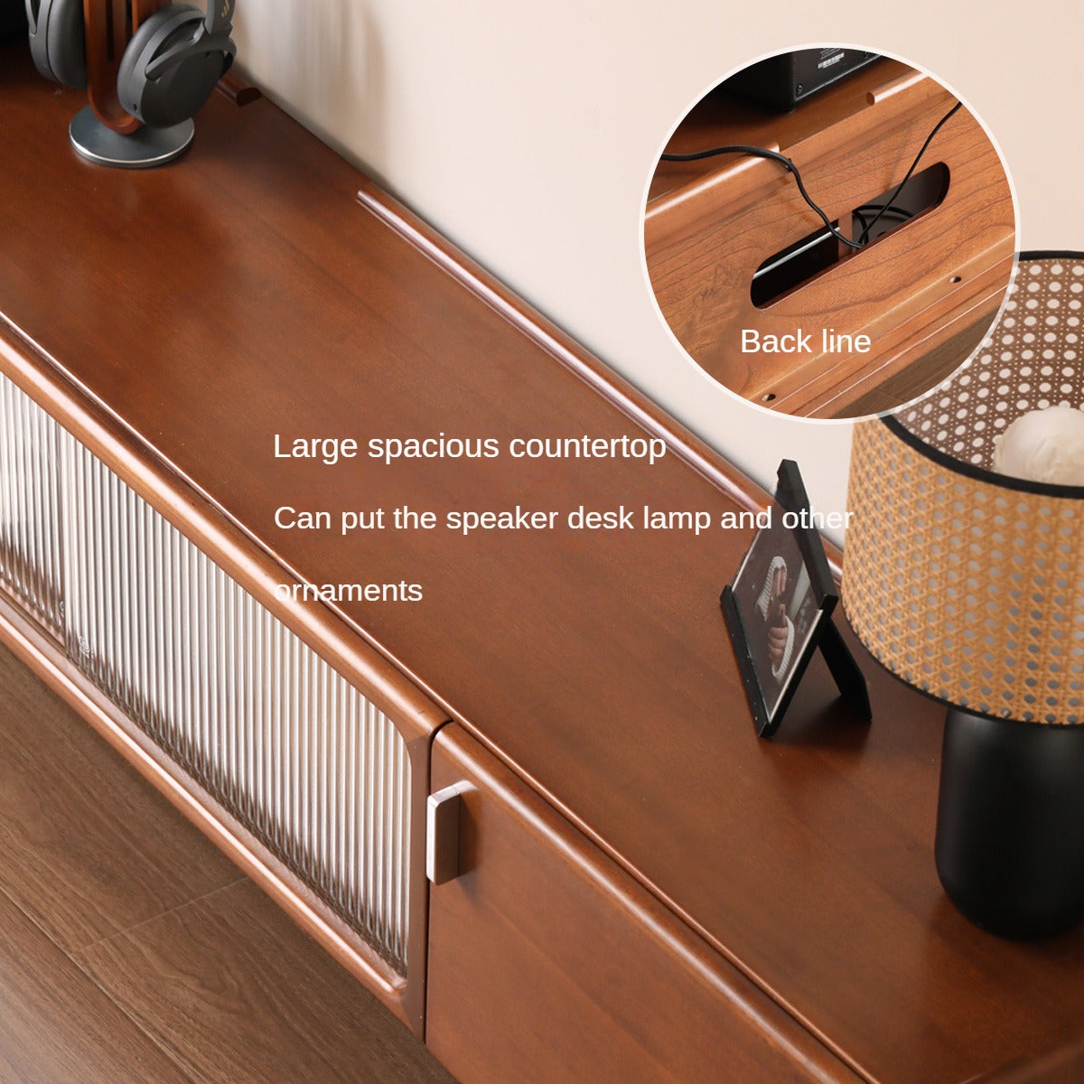 Poplar Solid Wood Retro High Locker TV Cabinet.