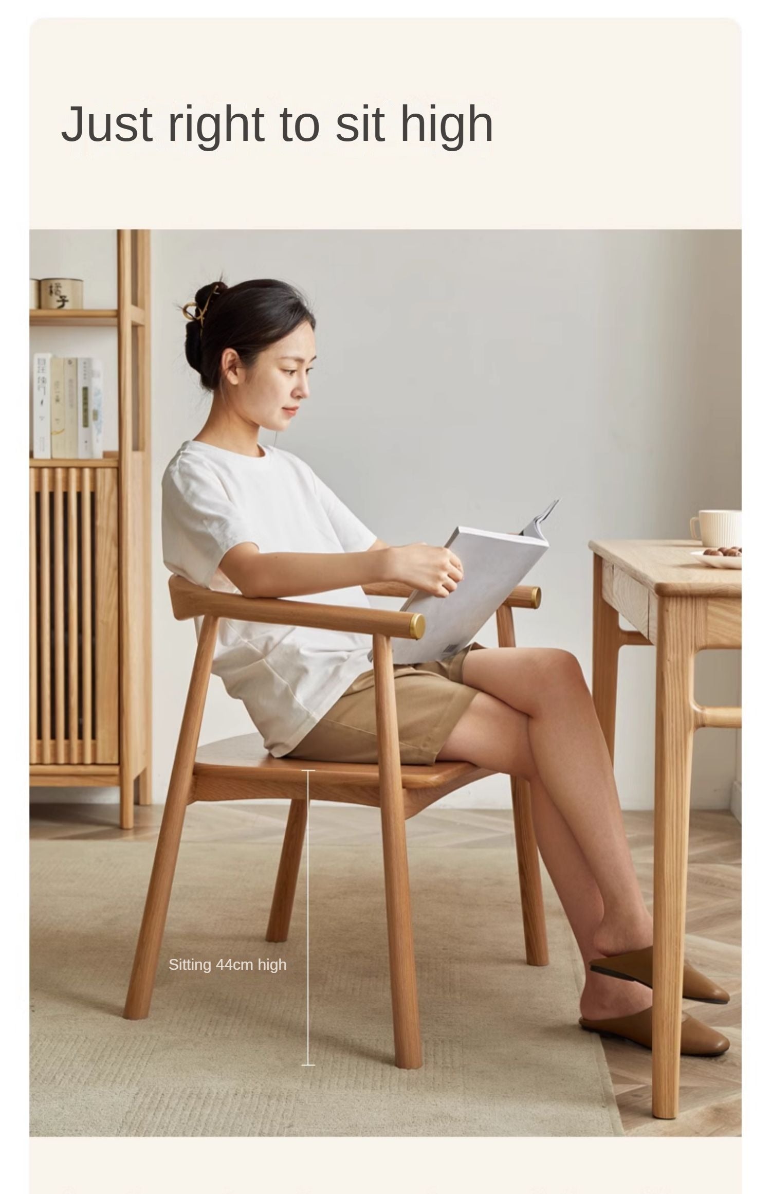 Ash Solid Wood Dining Soft Chair