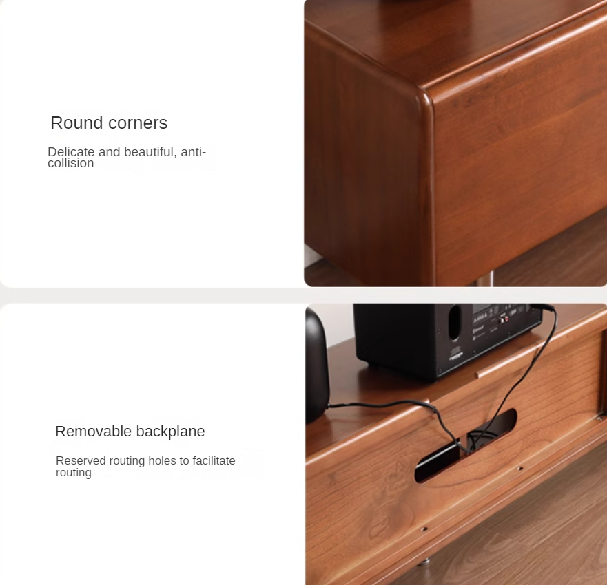 Poplar Solid Wood Retro High Locker TV Cabinet.