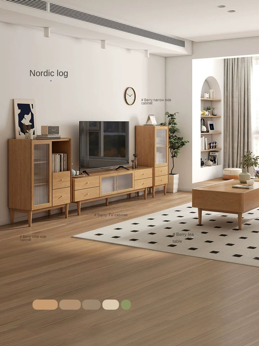Ash Solid Wood Side Cabinet Storage
