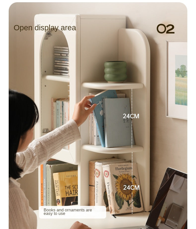 Rubberwood Solid Wood Retractable Desk and Bookshelf