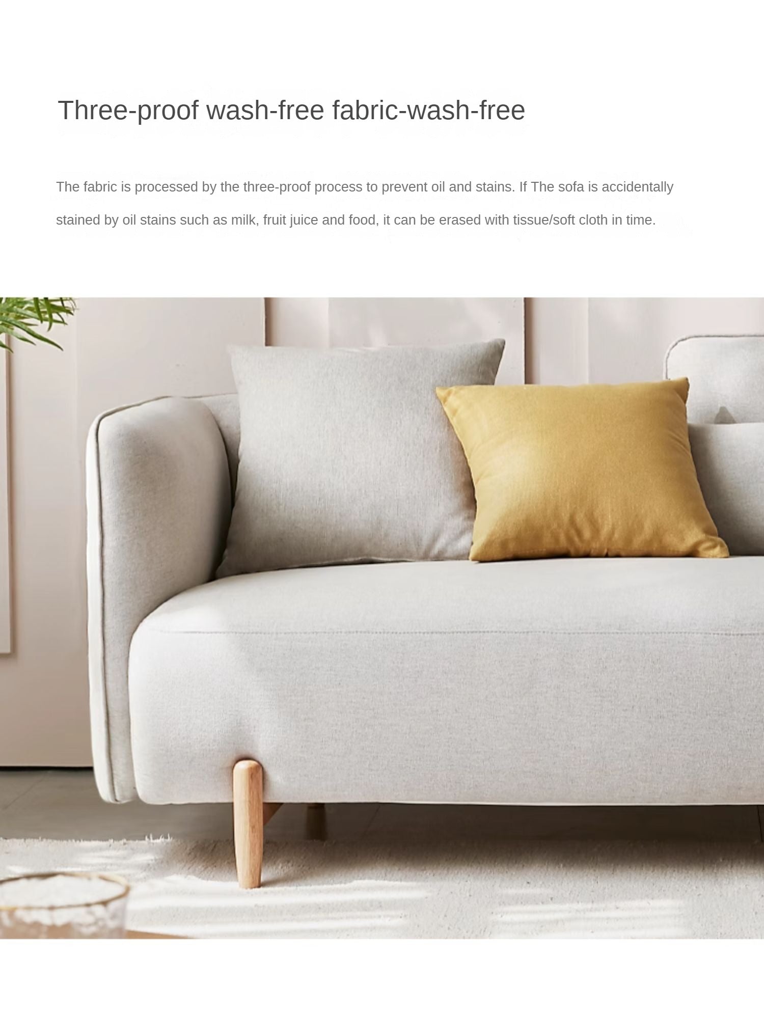 Fabric Sofa Beech Solid Wood.