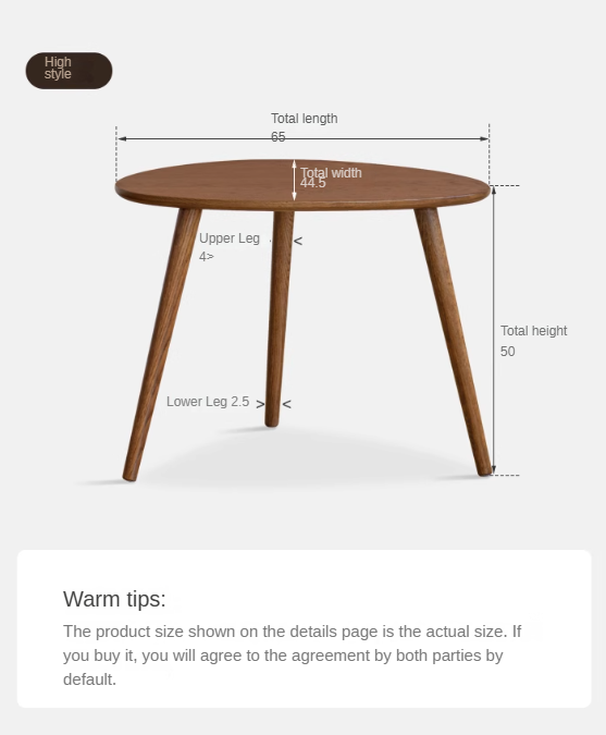 Rubberwood, Oak Solid Wood Walnut Color Side Table
