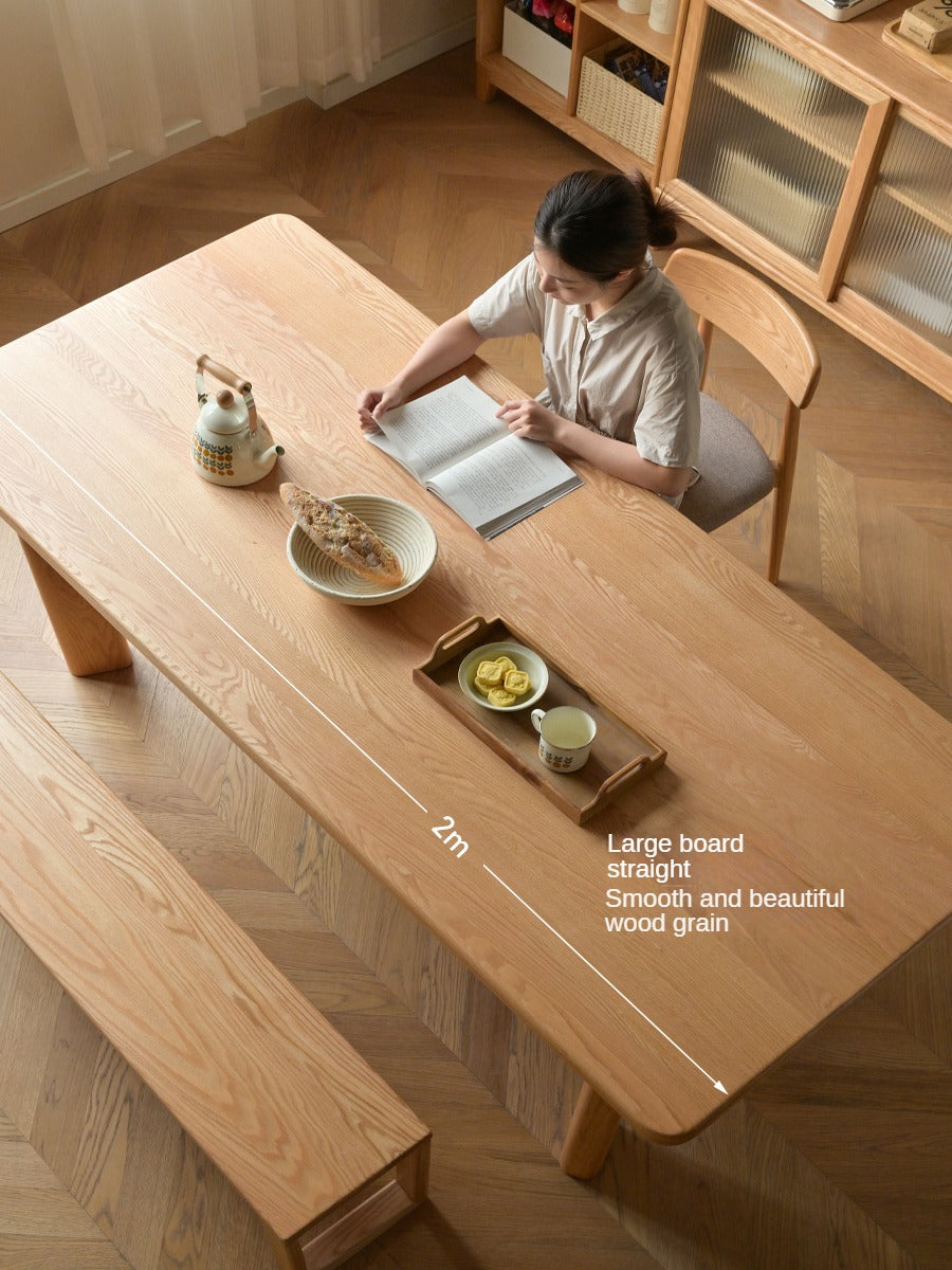 Oak Solid Wood Large Log Style Dining Table
