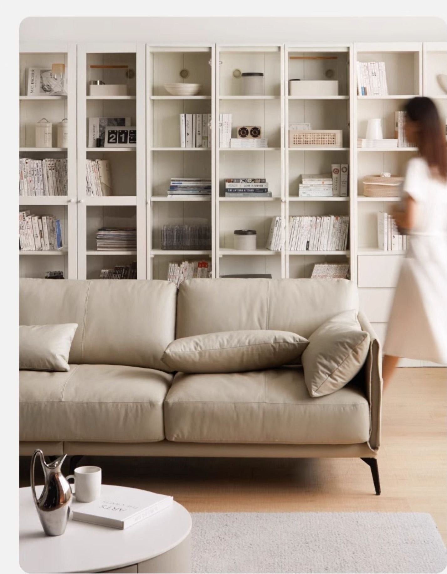 Poplar Solid Wood Bookcase Combination Bookshelf Wall-To-Ceiling Bookcase