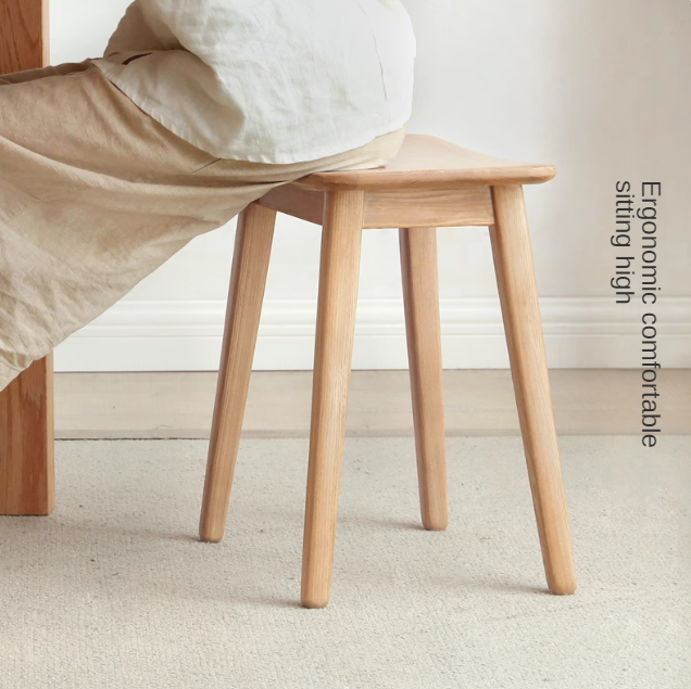 Ash, Oak Solid Wood Modern Makeup Stool