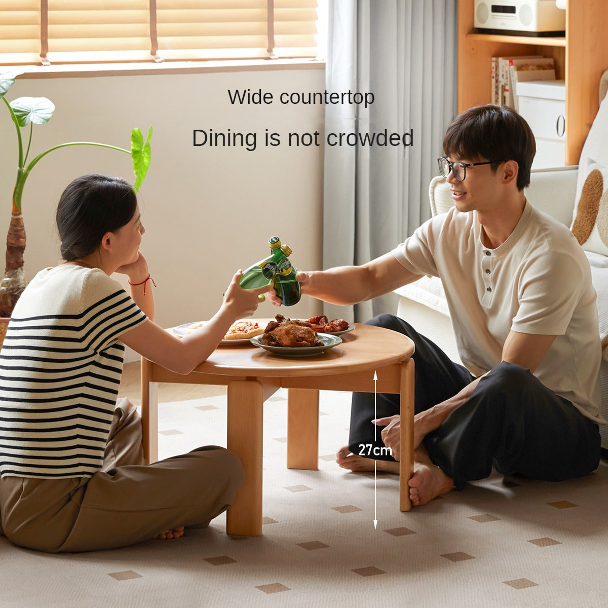 Beech Solid Wood Modern European Round Coffee Table