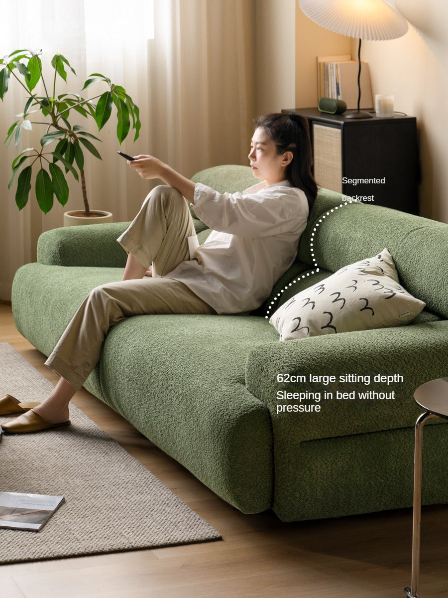 Velvet Three-seat Modular Fabric Sofa.