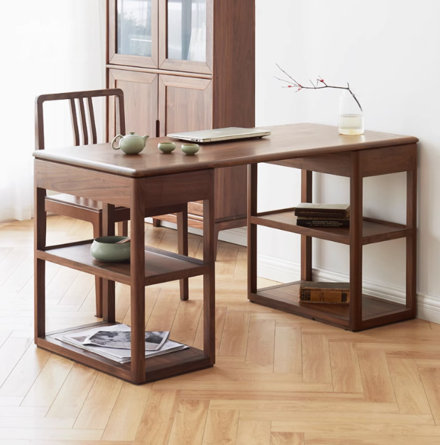Black Walnut Solid Wood Modern Study Desk