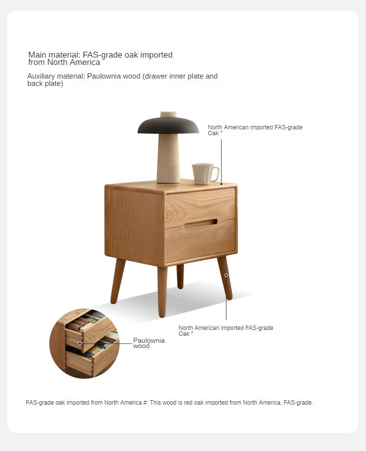 Oak solid wood Nightstand :