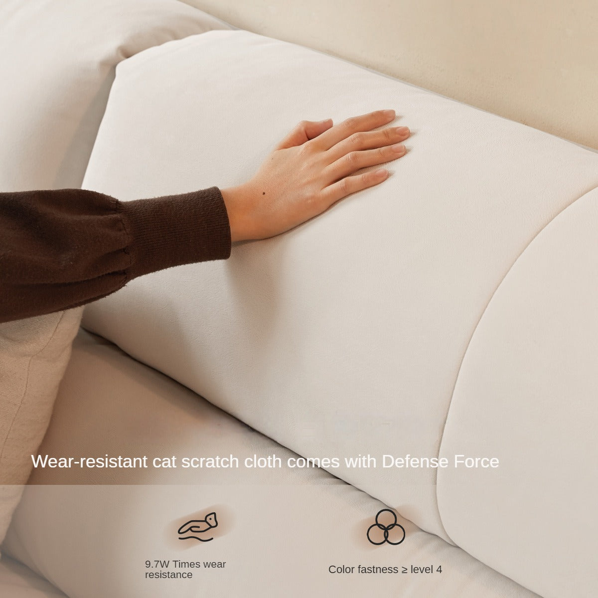 Fabric Cream Style Cat Scratching Cloth Sofa.