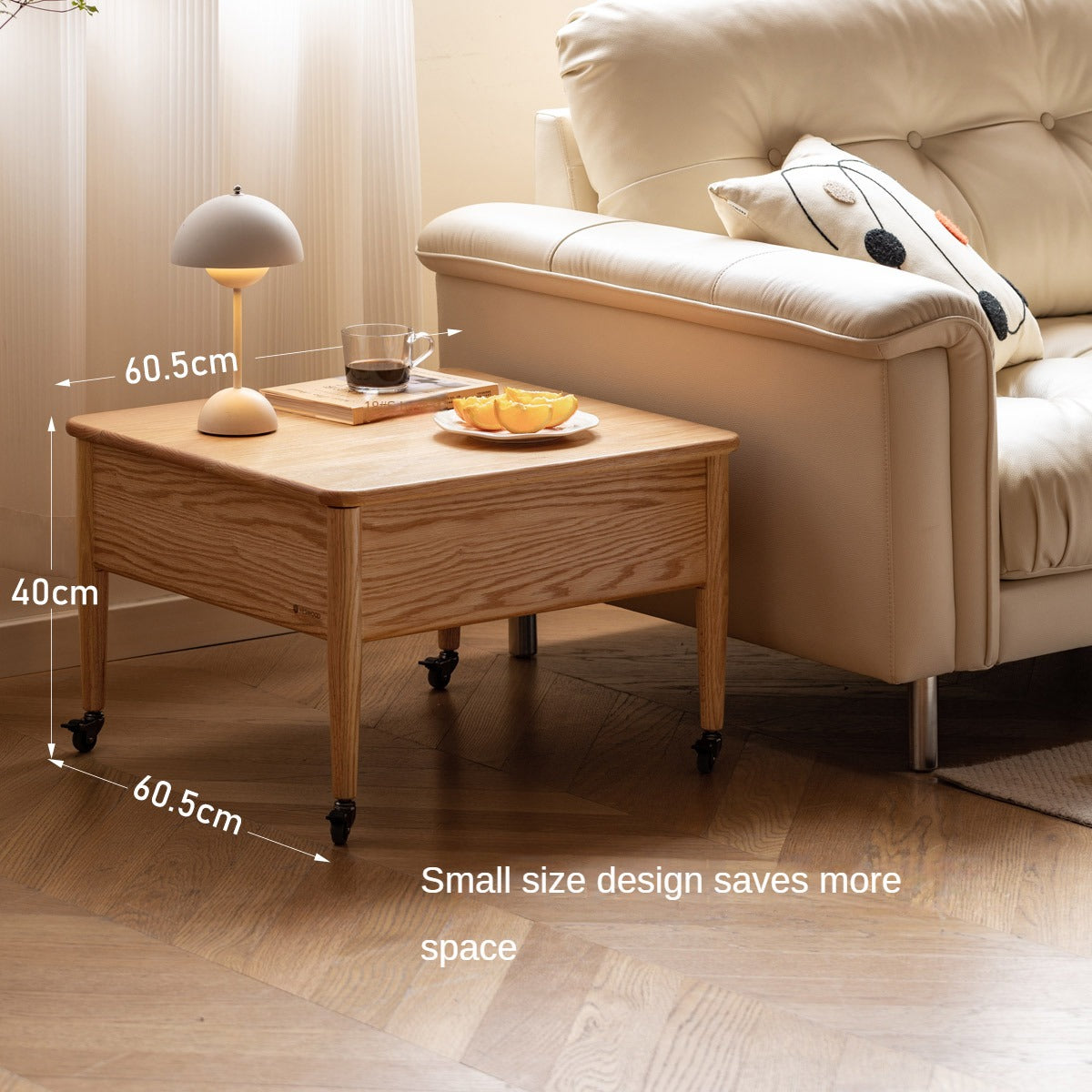 Oak Solid Wood Elevated Dual Purpose Folding Coffee Table
