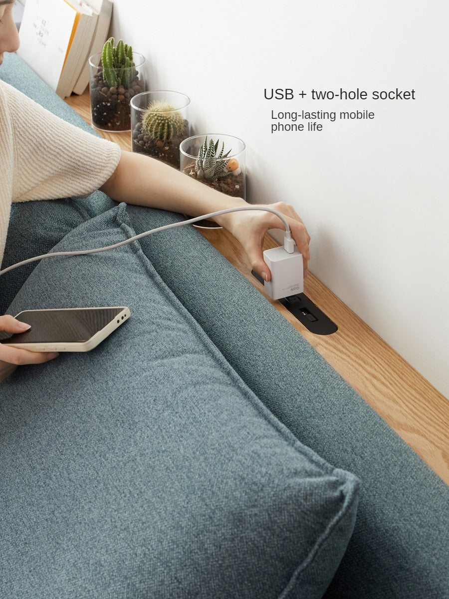 Oak Solid Wood Sofa Rear Storage Modern Wall Shelf