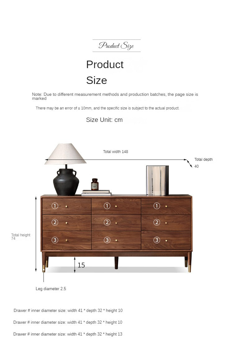 Black Walnut solid wood drawer, modern porch cabinet"