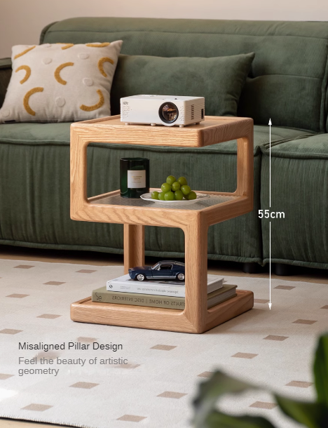Oak, Black Walnut, Cherry, Poplar Solid Wood Corner Square Side Table.