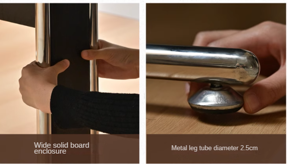 Oak, Ash Solid Wood Bauhaus Black Computer Desk.