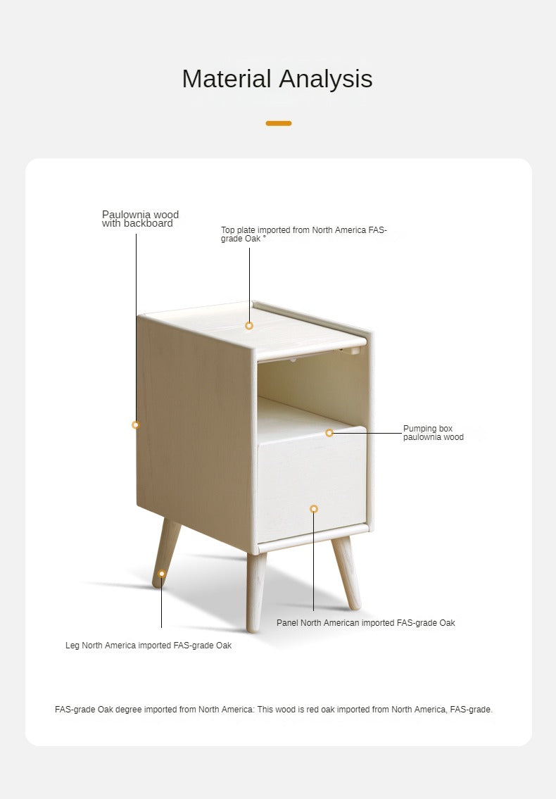 Solid Rubberwood Nightstand.