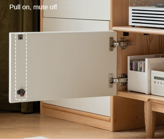 Oak Solid Wood Modern Storage TV Cabinet.