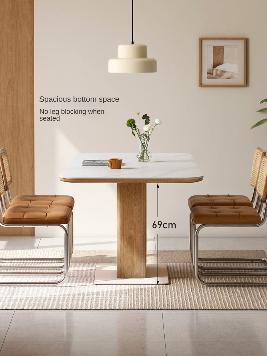 Oak Rock Plate Italian Standing Long Dining Table