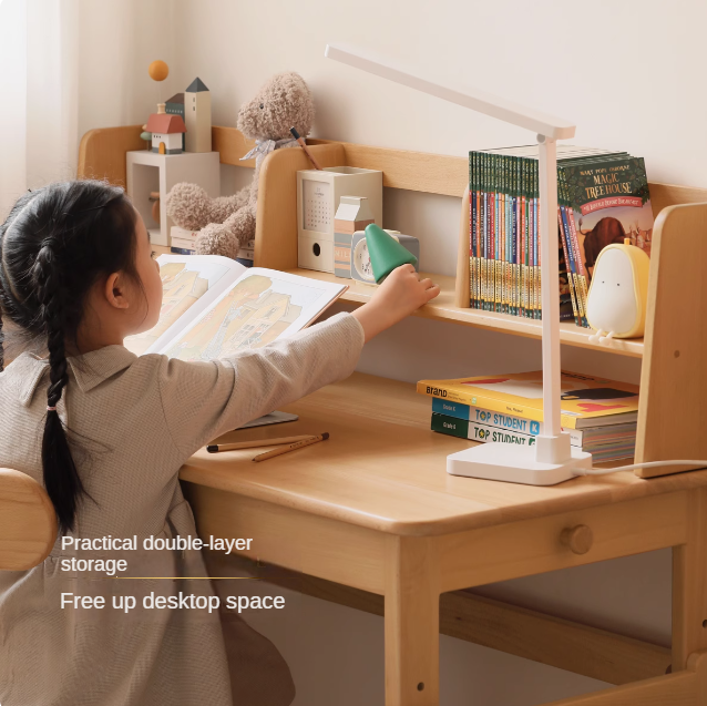 Beech, Oak, Poplar Solid Wood Nordic Study Bookshelf