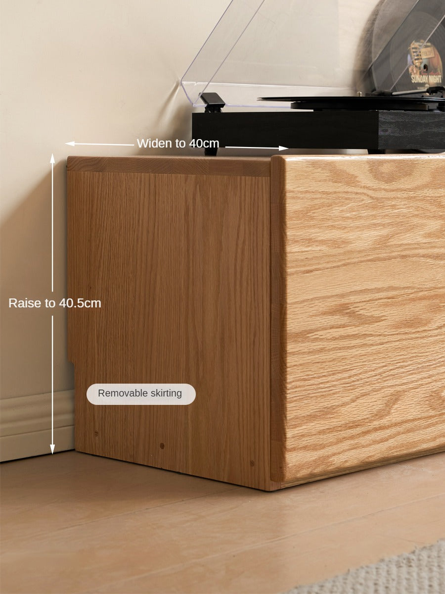 Oak Solid Wood Floor Storage TV Cabinet.