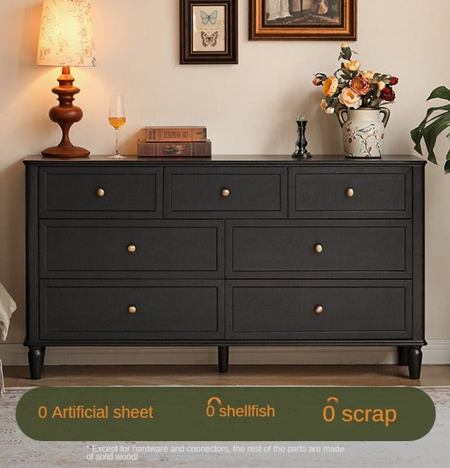 Solid RubberWood, Oak Solid Wood American Style Dresser, Drawers