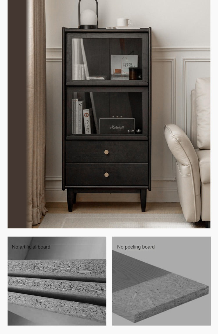 Oak, Ash Solid Wood Flip Door Side Cabinet