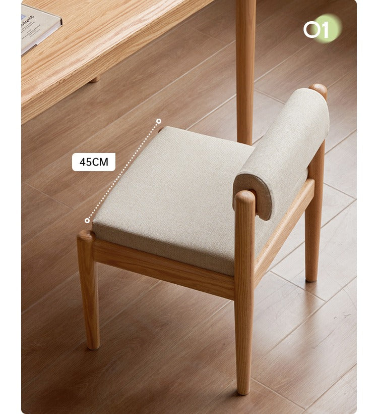Oak Solid Wood Low Back Small Dining Chair