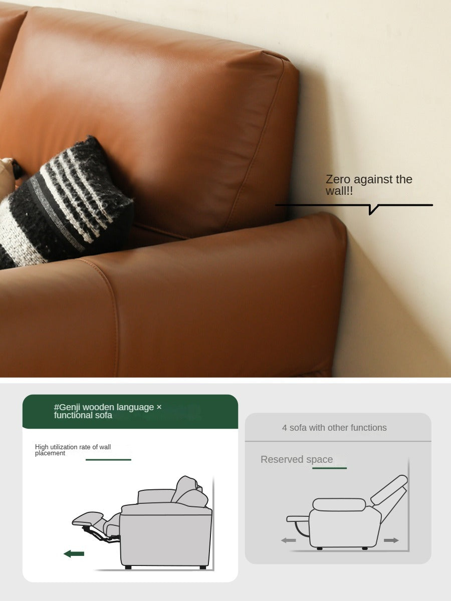 Leather Sofa, Head Layer, Cowhide Electric Sofa.