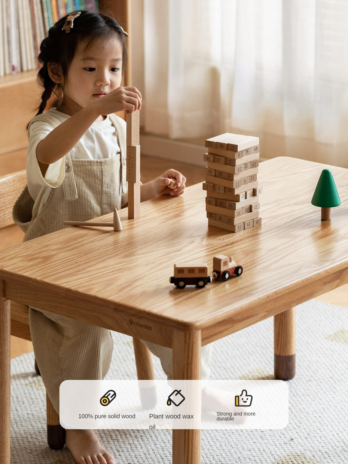 Oak Solid Wood Handmade Children's StudyTable