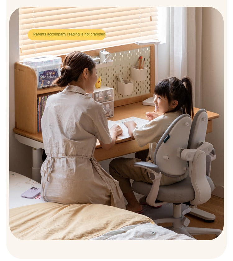 Beech Solid Wood Children's Electric Lifting Study Table