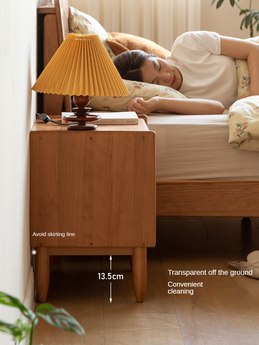Ash, Cherry Solid Wood Nightstand.