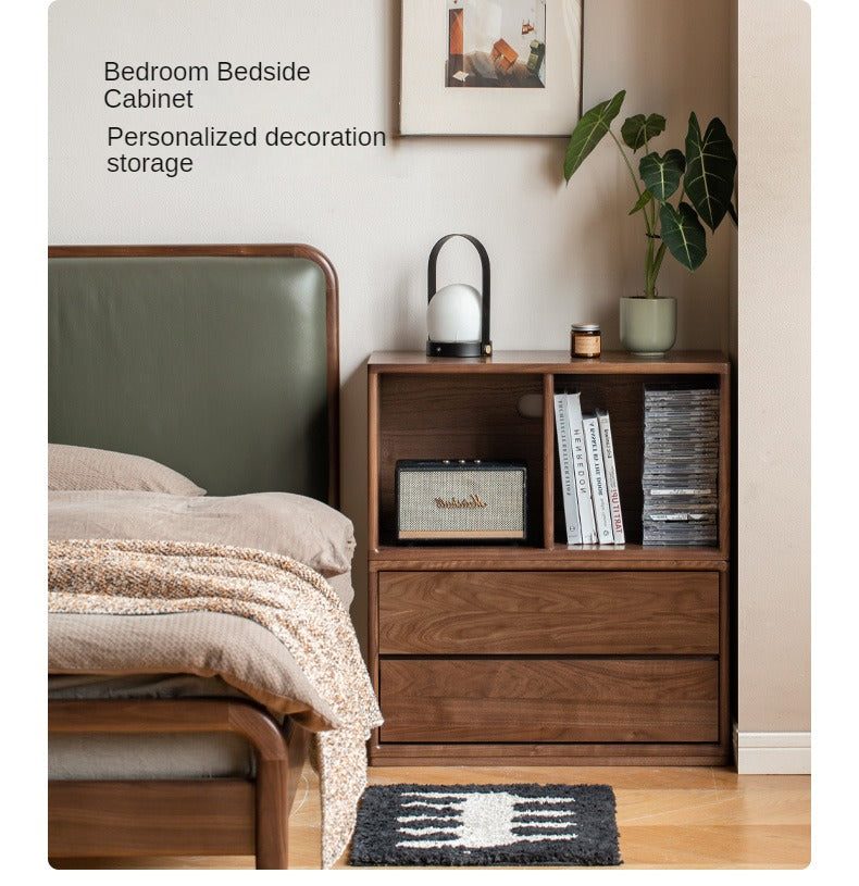 Black Walnut, Oak Solid Wood TV Cabinet Modern Module Combination Storage.