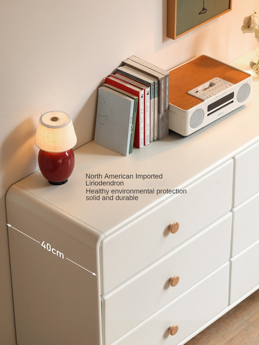 Solid Rubberwood Cream Style Chest of Drawers