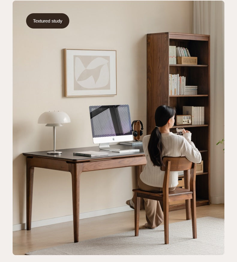 Black Walnut Solid Wood Rock Plate Dining Table