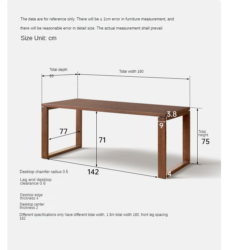 Black Walnut, Oak Solid Wood Long Dining Table