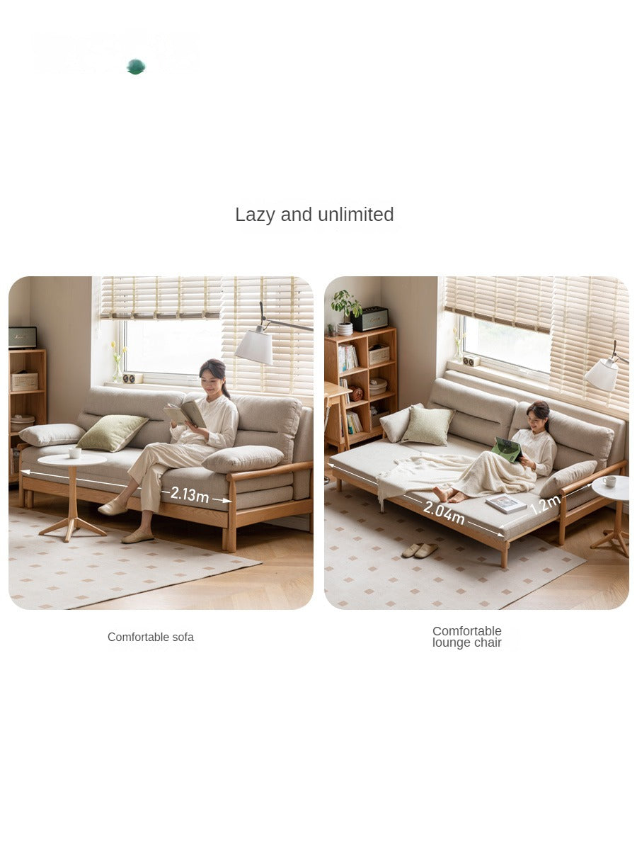 Oak Solid Wood Bed Sleepers Sofa