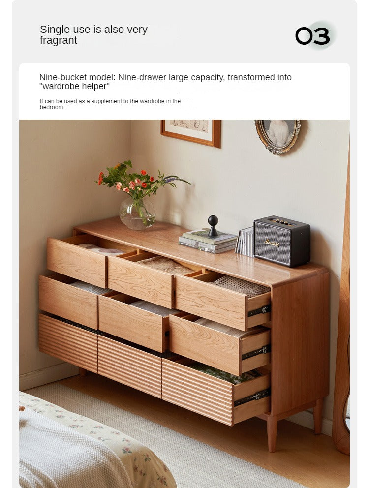 Cherry Solid Wood Chest of Drawers, Drawer Cabinet