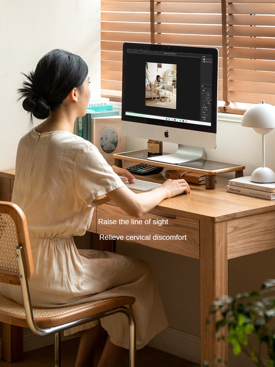 Solid Rubberwood, Oak Solid Wood Office Table Bracket