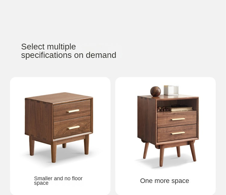 Black Walnut Solid Wood Nightstand.