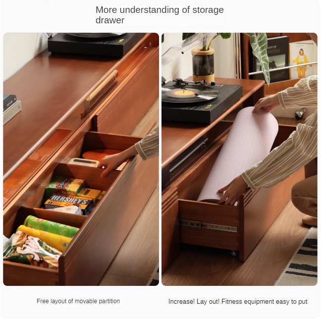 Poplar Solid Wood Retro Floor-Standing Medieval Style TV Cabinet.