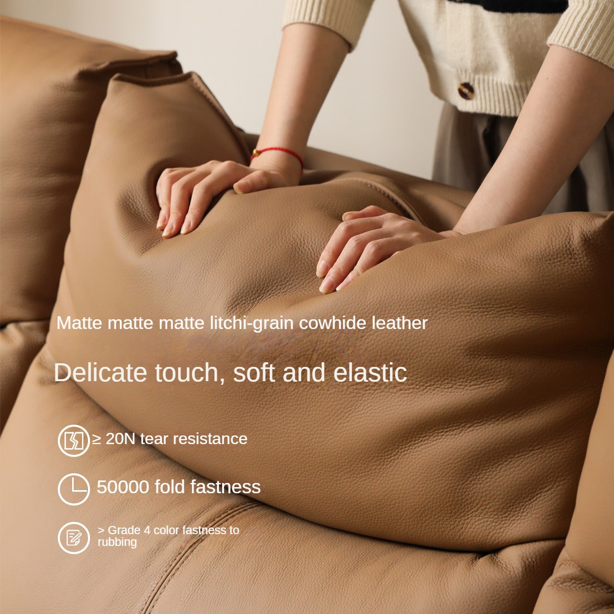 Leather Electric Head Layer Leather Adjustable Function Sofa.